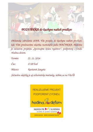 Pozvánka do kuchyne 22.11.2014